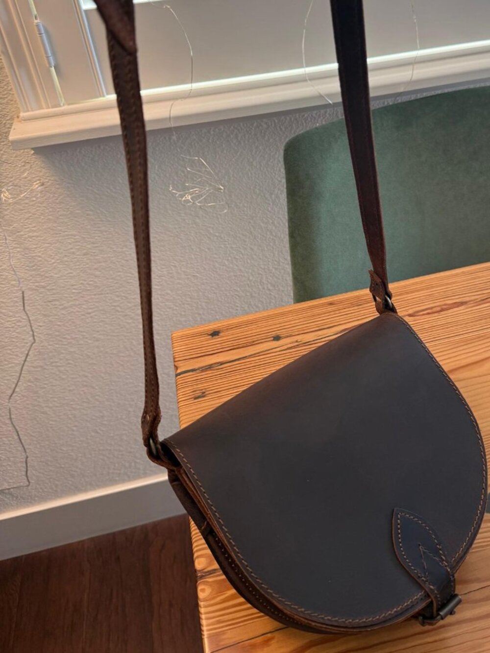 Handmade Greek genuine leather Crossbody Bag/Saddle Bag/ NWOT